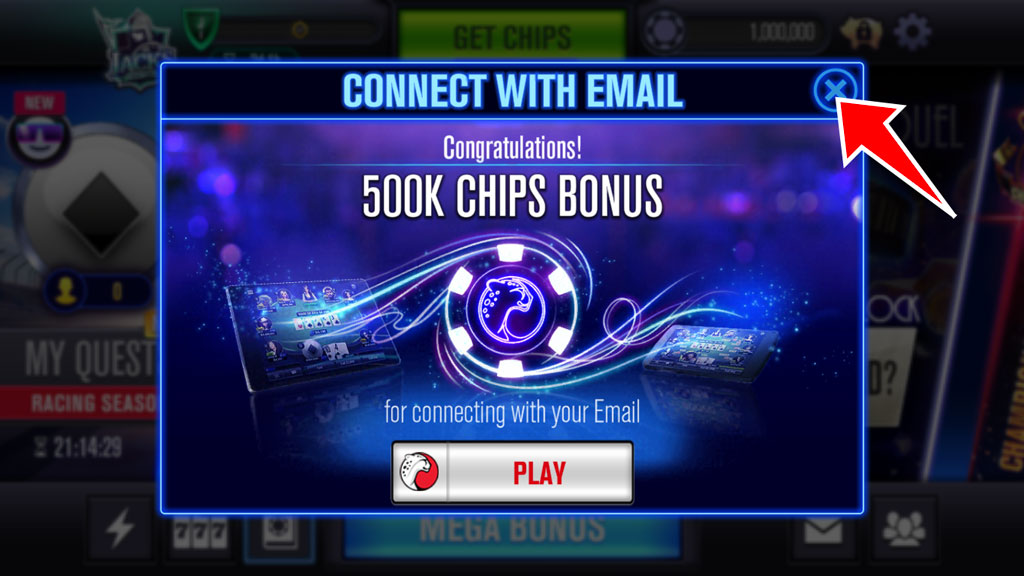 WSOP ボーナスチップ周りの画面例